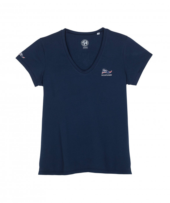 Women's The Explorers short sleeves navy blue t-shirt - Pinda
